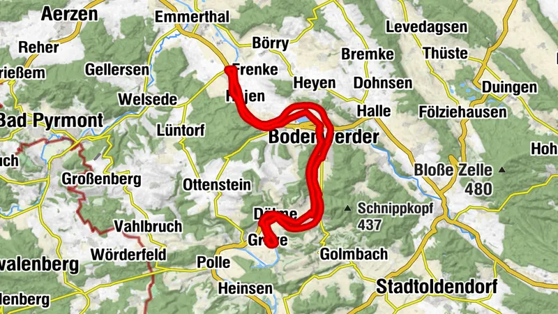 Fähr-Idylle & Flussschleifen: Weser-Runde von Grohnde bis Grave mit Stellplätzen