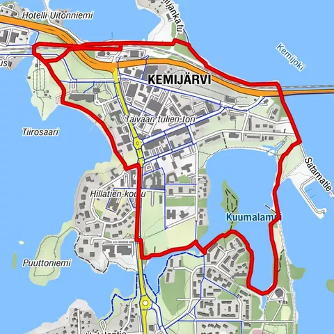 Kemijärvi Town Center Walking and Cycling Route