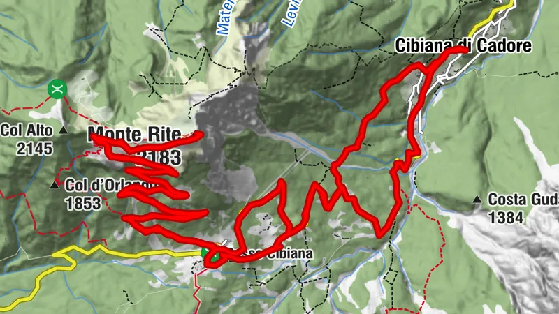 Cibiana di Cadore and Mount Rite