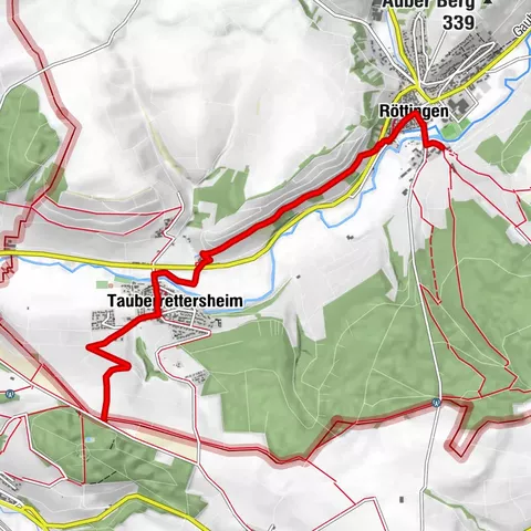 Panoramaweg Taubertal- Alternativroute über Röttingen und Tauberrettersheim