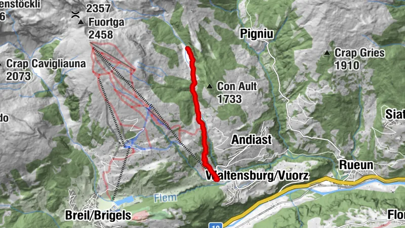 Wanderung Waltensburg - Resgia Gneida - Ladral