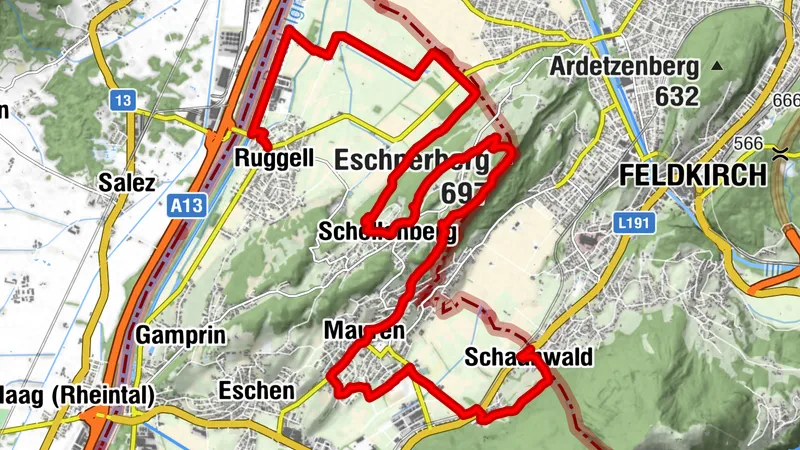 Liechtenstein Trail: 5th stage Ruggell-Schaanwald