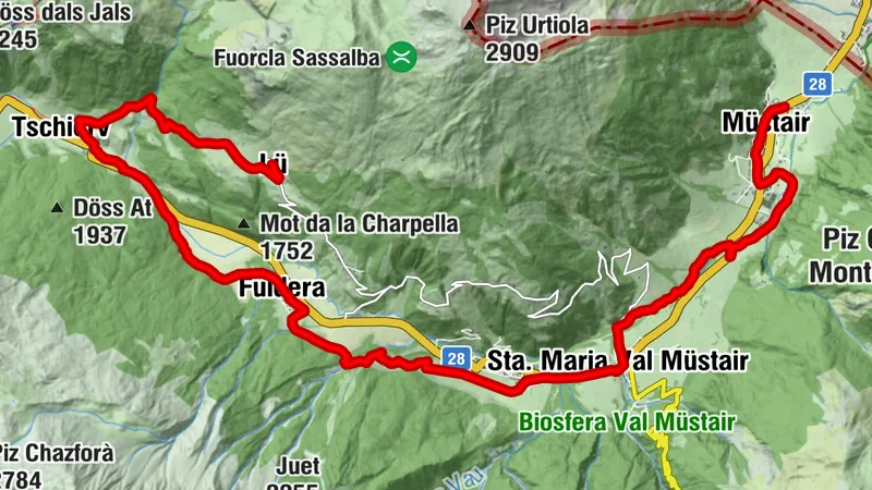 Graubünden Way of St. James. Stage 1, Müstair - Lü [SchweizMobil No. 43]