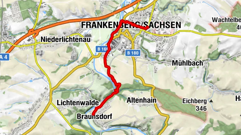 Im Zschopautal von Braunsdorf nach Frankenberg - von Zug zu Zug