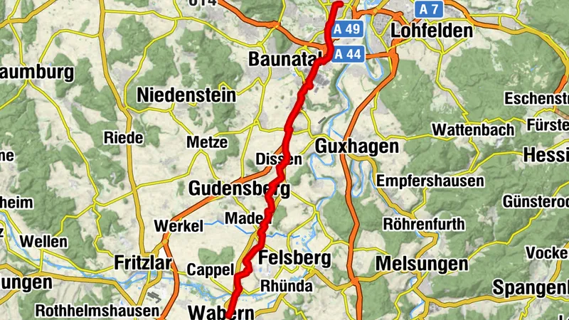 Kassel nach Wabern