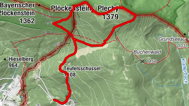 Plöckenstein mit 3-Länder Stein