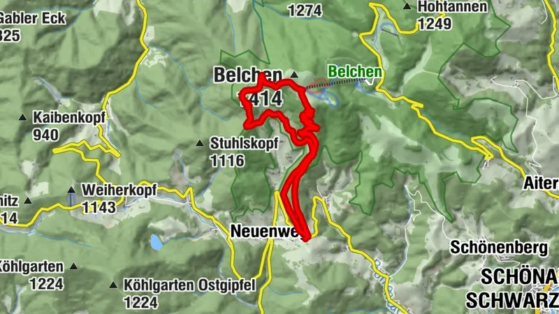Verwaltungsverband Schönau im Schwarzwald - Belchenhaus - Hohe Kelch - Neuenweg