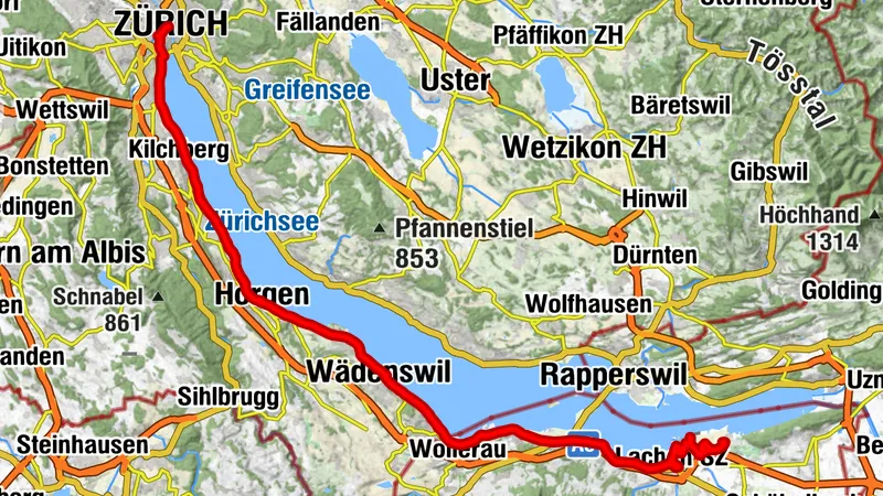 Rennradtour am Zürichsee entlang