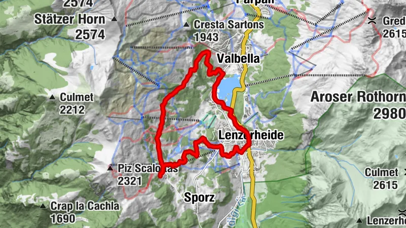 The path to the chapels of the community Vaz/Obervaz – Option 4