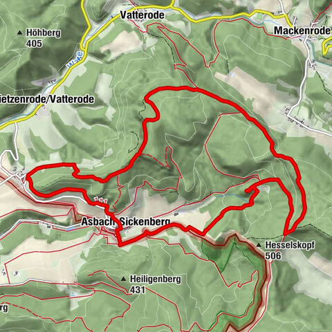 Premium trail P16 Asbach-Sickenberg - Walkable Green Belt