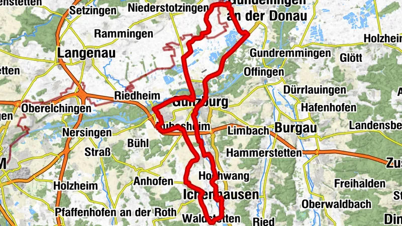 Radtour von Bächingen ins Günztal und über das Kötztal  -65 -70 km, 145 hm
