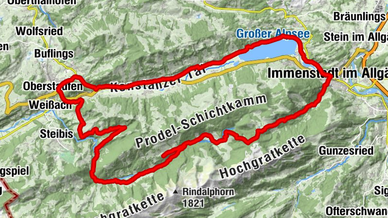 Through the Ehrenschwanger valley to Immenstadt