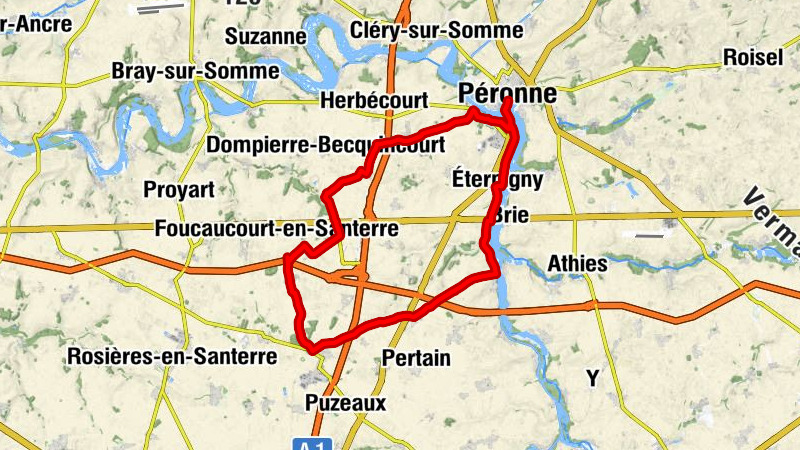 Bike route - On the French front