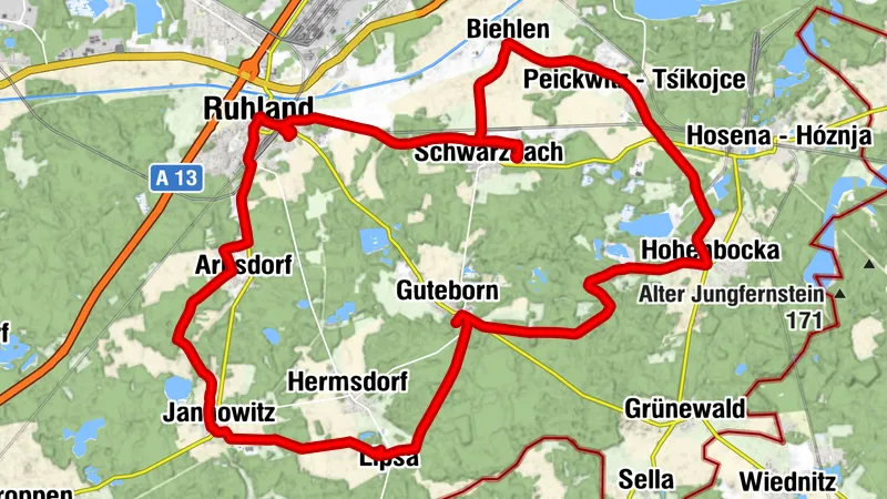 Schwarzbach - Ruhland - Lipsa