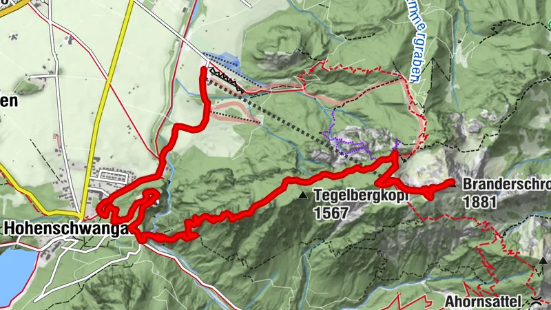 Tegelberg Bergstation über die Marienbrücke und zurück zur Talstation