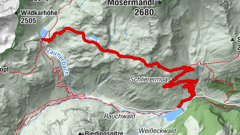 Wanderung vom Zaunersee bis zur Schliereralm