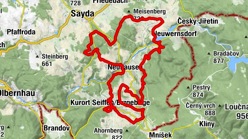 Blockline Miniloop Seiffen-Neuhausen- Cämmerswalde-Kreuztanne Sayda-Neuhausen- Seiffen
