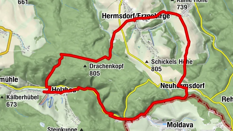 Blockline- Miniloop: Holzhau » Neuhermsdorf » » Seyde» »Hermsdorf » Holzhau