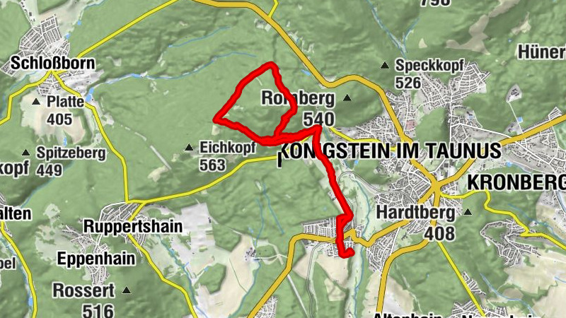 Rund um den Steinkopf von Königstein-Schneidhain Bhf.