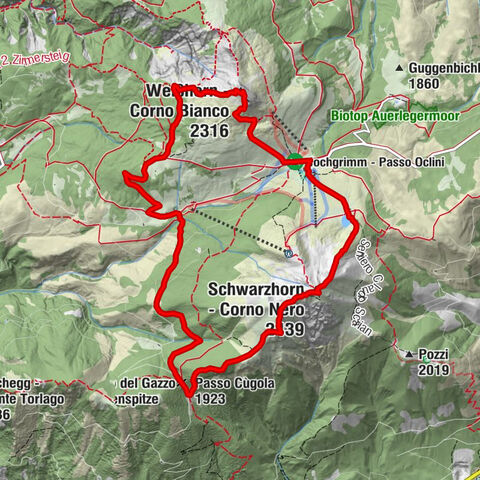 The chromatic contrast of Corno Nero and Corno Bianco