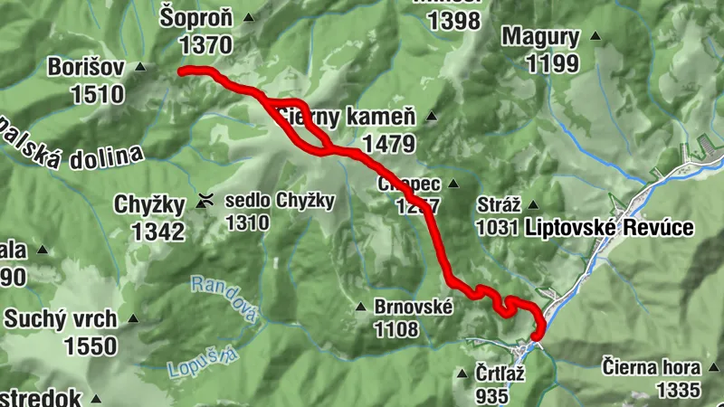 Vyšná Revúca - Ploská - Chata pod Borišovom