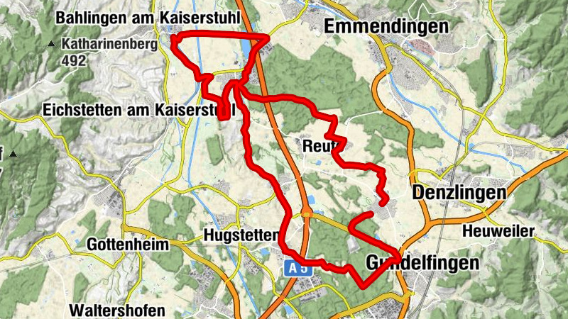 Runde um Vörstetten, knapp 40km