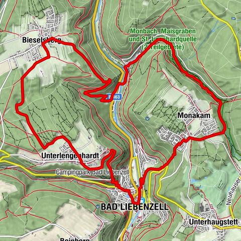 From Bieselsberg into the wild Monbach valley - dream route on small paths