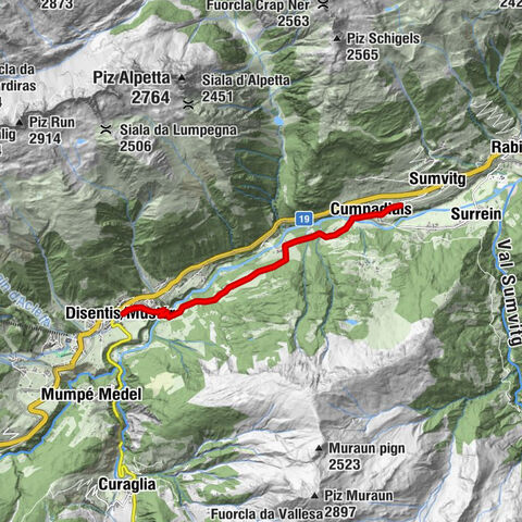 Disentis - Cavardiras - Cupadials - Sumvitg