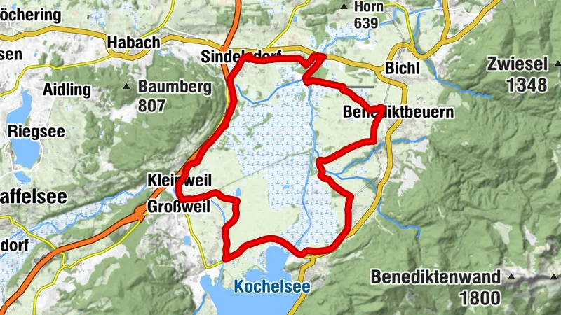 Bike route - excursion route through "Das Blaue Land"