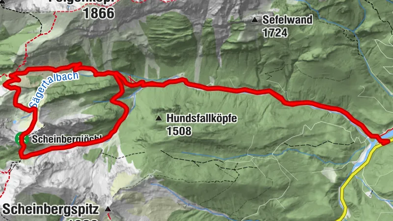 Mountain tour - Scheinbergjoch (basin circular route Hasental)