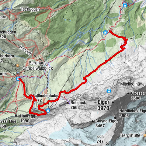Kleine Scheidegg - Eigergletscher - Alpiglen (37 Jungfrau Eiger Walk + 36 Eiger Trail)