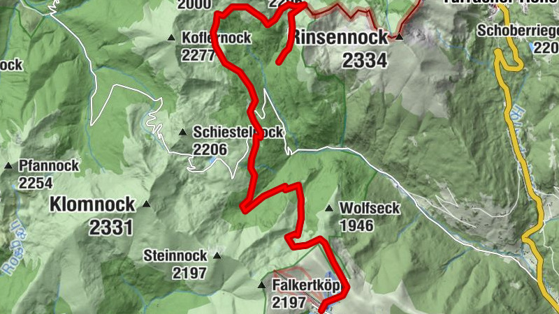 Falkertsee - Priesshütte - Grubenbaueralm