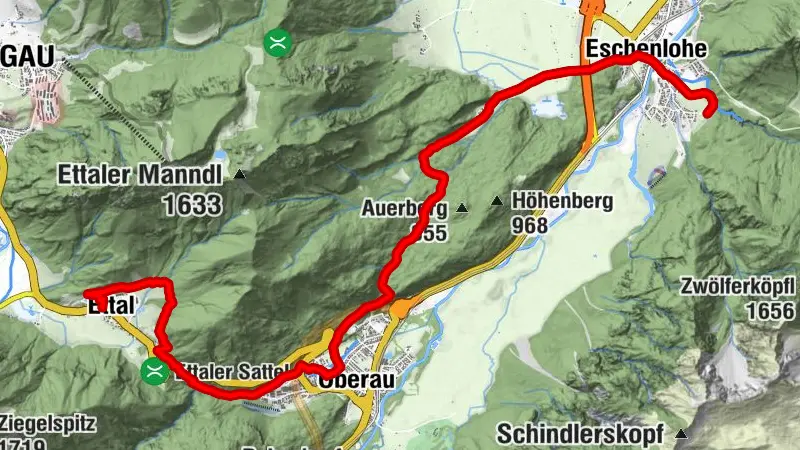 Long-distance hiking trail - meditation trail, 6th stage (Eschenlohe - Ettal)