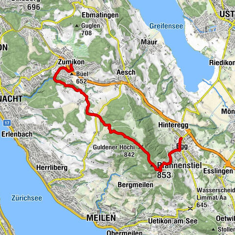 Zumikon via Guldenen nach Egg