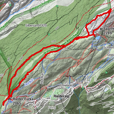 Villa Cassel - Hohfluh - Blausee - Moosfluh - Moränenweg - Villa Cassel