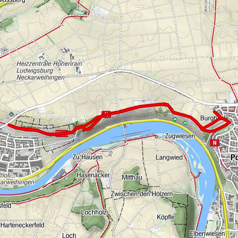 Von Neckarweihingen oberhalb der Weinberge nach Poppenweiler